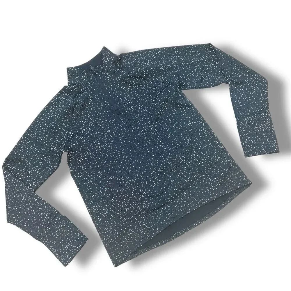 Athleta Whistler Half Zip Quick Dry Fitted Pullover, Black & Spots Women’s Small - Picture 1 of 13
